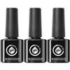 Generico Base Gel,Smalto Gel Base in Fibra di Vetro Set - 3 Pezzi Trasparente Rimovibile ad Immersione Manicure Pedicure per Casa Esterno Interno Salone Bellezza