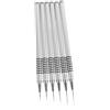 VALICLUD Set 6 Pennelli per Nail Art Argento in Metallo Leggeri Impugnatura Comoda per DIY Striping e Design Unghie Stile Giapponese