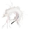 Diogeynu Sofisticato cerchietto bianco con piume, decorazione per capelli, adatto per matrimoni e eventi in costume