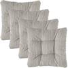 Traumnacht Cozy set 4 cuscini sedia, rivestimento cord morbido, interno/esterno, Grigio Pietra, 38x38x6 cm