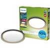 Philips Pebblo UltraEfficient, Plafoniera da soffitto, 10W, 1850lm, Luce Bianca Calda 2700K, 3 scene di luce SceneSwitch, Grado di protezione IP20, Nera