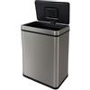 WELL HOME MOBILIARIO & DECORACIÓN Well Home - Pattumiera da 50 l, colore metallico, in acciaio inox, con sensore automatico e filtro antiodore H. 54 cm