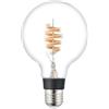 Eglo connect.z Smart Home - Lampadina LED E27, G95 Globe, Matter, ZigBee, app e controllo vocale Alexa, dimmerabile, bianco caldo, 7 W, 806 lumen, design vintage vetro trasparente a spirale