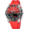 Festina Smartwatch Ibrido Uomo - Cinturino in Gomma Rossa - Passi, Musica, Notifiche - Batteria 10 Giorni - F23000/6 Connected D
