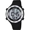 Calypso Orologio Digitale Sport Uomo Gomma Nera - 10 ATM, Data, Cronografo, Doppio Fuso, Luce, Allarme, 12/24 h - K5663/1 Flash Time