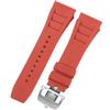 ROUHO 25mm Cinturino di Ricambio in Gomma Premium, Bracciale Regolabile in Silicone per Richard Mille RM-11-Rosso + Argento Fibbia