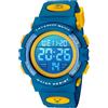 A ALPS Orologio digitale per bambini da 3 a 15 anni, sportivo, multifunzione, cronografo, LED, impermeabile fino a 50 m, calendario, sveglia, orologio analogico per bambini, con cinturino in silicone, idea