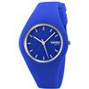 Gosasa Casual stile semplice cinturino in silicone donna orologi sportivi 30M impermeabile (blu)