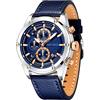 KXAITO Orologio sportivo analogico da uomo, orologio militare per esterni, a LED, cronometro, digitale, elettronico, grande, doppio schermo, impermeabile, tattico, da uomo, 0161 g Blu, L, Cronografo