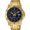 Casio MTP-VD01G-1C Enticer - Orologio sportivo analogico casual in acciaio inossidabile, con quadrante nero da uomo, colore: nero