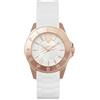 Philipp Plein Plein Sport - Orologio analogico al quarzo Glam da donna, Oro rosa/bianco/silicone - Pskba0423, cinghia