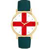 Toff London Orologio bandiera inglese da donna, cassa 38 mm, resistente all'acqua, movimento al quarzo progettato su misura, resistente all'acqua, alla moda