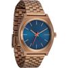 NIXON Time Teller A045 - Orologio analogico da uomo alla moda, impermeabile fino a 100 m, quadrante da 37 mm, cinturino in acciaio inox da 19,5-18 mm, Oro Deserto/Blu Arles, Mens Standard, Time Teller