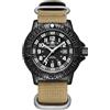 ADDIESDIVE Orologio da uomo analogico al quarzo militare girevole lunetta cassa in lega 50 m impermeabile luminoso bracciale in acciaio inossidabile/oliva/kaki cinturino in nylon, BlackKhaki