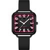 BIEWO Orologio da donna impermeabile, sportivo, con grande digitale 3D, cinturino in morbido silicone, orologio da infermiera unisex, Nero rosa rossa