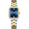 Generic SYJYM - Orologio da polso da donna, semplice, rettangolare, con strass scintillanti, stile casual, al quarzo, luminoso