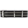 masar Cinturino NATO Nero Grigio 20mm - Cinturino Orologio Uomo Bond G10 28cm in Tessuto Nylon - 2 Bande Grigie - James Watch Strap/Band