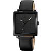 GBB Simplicity Square - Orologio da donna con cinturino in pelle, elegante orologio da polso analogico da donna e ragazza, Black Black