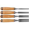 GETAJGHSD Kit Scalpelli per Legno a Mano in Acciaio Manico in Legno Massello, Set 4 Pezzi Anello di Ferro, Strumenti per Falegnami e Intagliatori, per Lavorazioni di Precisione e Hobby