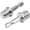 PurYupearl 2 pz Argento Esterno Conversione Rod M10+M14 Lavorazione Del Legno Presa Esagonale Convertitore Impact Trapano Elettrico Prese Adattatore Setsdrill Chuck Hex Shank Converter Drill Mandrino Parti e