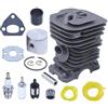 DORFEY Kit cilindro pistone da 38 mm adatto for motosega h-u-s-q-v-a-r-n=a 142 141 137 136 Sostituisci 530069940 W Collettore di aspirazione Filtro carburante Guarnizione linea