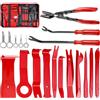 Doaho Set di 19 strumenti per la rimozione di tagli, pinze per clip automatiche, kit di riparazione, clip di fissaggio per pannelli, audio, cruscotto, finestre, clip e tappezzeria, con custodia