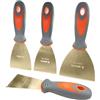 WEDO Set di 4 raschietti per stucco anti-scintille, lama 5,1 cm + 7,6 cm + 10,2 cm + 12,7 cm, raschietto di sicurezza per vernice senza scintille con manico in fibra di vetro, alluminio bronzo,