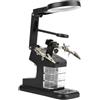 FTVOGUE Workstation per Saldatore USB con Luci a LED, Clamp/Holder per Scheda di Ingrandimento 3X 4,5X 25X, Base Stabile per Lenti in Metallo Acrilico ABS per Progetti Fai da Te di Riparazione (BLACK)