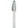 Rhodius Punta di fresatura in metallo duro Forma F HF F TOP, 9,6 x 19,0 x 6,0 x 64, VE: 1