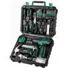 DEKOPRO Set di trapani: set di attrezzi con trapano a batteria verde 8 V, kit di attrezzi per la casa con trapano, kit di utensili manuali per donne, 126 pezzi