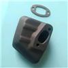 UYTGFO Adatto for ZENOAH 2500 ALPINA A305C 2600 2900 3600 25,4 CC 12 MOTOSEGA GUARNIZIONE SILENZIATORE DI SCARICO PIASTRA DI SUPPORTO G2500 MARMITTA T2041-15100(Muffler With Gasket)
