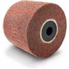 Scheppach Spazzola in fibra sintetica per smerigliatrice MRS1300, larghezza 100 mm, diametro 120 mm, rullo abrasivo adatto per superfici in legno, pietra, metallo, piastrelle e fughe, spazzola di