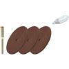 TIVOLY - Set di 3 dischi resinoidi Ø32 mm + pilota - Troncaatura, intaglio e taglio di plastica e metallo - Attacco: coda cilindrica Ø 3,2 mm - Per DREMEL/PROXXON