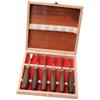 NUOBESTY Kit di 6 Scalpelli per Intaglio Legno Manico in Noce | Lame in Acciaio al Manganese, Utensili Manuali da Falegname, per Pannelli e Superfici in Legno