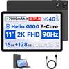 BNCF 11 pollici Tablet Android 15, Helio G100 Octa-Core 16GB+128GB (1TB TF) Bpad 11 FHD1920×1200 IPS 90Hz Widevine L1, 7000mAh 5MP+8MP Fotocamera, 4G LTE+2,4G/5G Wifi+BT5,0+GPS con Custodia Protettiva
