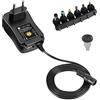 Techly 364330 Alimentatore Universale Regolabile 12W AC/DC 3V-12V 1000 mA con 6 Spine DC Porta USB 1A Nero