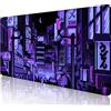 SXCKANG Tappetino da scrivania a tema anime giapponese viola scuro, grande tappetino per mouse da gioco retrò Vaporwave per computer portatile, tappetino per mouse completo da scrivania Neon Tokyo