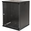 LINK armadio rack LK1918U66N 19 pollici 18 unità con montaggio a muro in metallo nero con porta in vetro temperato capacità di carico 45 kg dimensioni 60x60x90 cm una unità