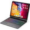 GUPENAA Custodia con Tastiera per iPad PRO 12.9 6th Gen 2022/5a/4a/3a Gen 2021/2020/2018, Magnetica 360 Ruotabile Tastiera Bluetooth Retroilluminata con Touchpad,Nero