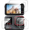 GIOPUEY Vetro Temperato Compatibile con Insta360 Ace PRO, 4 Pezzi Pellicola Prottetiva e 2 Pezzi Pellicola Fotocamera, HD, Resistente ai Graffi, Senza Bolle (Transparent)