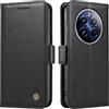 XINNI Cover per Realme 12 PRO 5G/Realme 12 PRO Plus Custodia, Semplice Cellulare Libro Antiurto Flip Pelle PU/TPU Magnetica Case, Nero