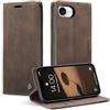WenBaby CaseMe Cover per iPhone 16E, Magnetica Cover a Libro con Slot per Schede, Custodia in PU Pelle Portafoglio per iPhone 16E, Marrone Scuro