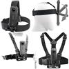 SRUIM Pettorina di montaggio pettorale Chesty Vest Head Mount Strap Kit per Insta 360 X4 X3 X2 X ACE Pro ONE RS R GO 2 3, compatibile con GoPro Hero 12 11 10 9 8 7 6 5 4 3+ Max, DJI Osmo Action 4 3 2