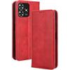 RonRun Cover ZTE Blade V50 Design, Custodia a Libro con Supporto Stand e Slot Porta Carte Case a Portafoglio Magnetica in Pelle PU Adatto per ZTE Blade V50 Design, rosso