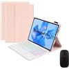 GUPENAA Rosa, Custodia con Tastiera per Huawei MatePad PRO 13.2 2023 con Touchpad, 7 Colori Retroilluminati, Tastiera Bluetooth Wireless Rimovibile Magnetica con Mouse