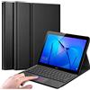 QYiiD Custodia con Tastiera Touchpad per Huawei MediaPad T3 10, Cover Sottile Leggera con Tastiera Italiano QWERTY Staccabile Rimovibile con Touchpad per Huawei MediaPad T3 10 9.6 2017, Oro Rosa