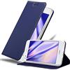Cadorabo Custodia Libro per Huawei Y6 PRO 2017 in Classy Blu Scuro - con Vani di Carte, Funzione Stand e Chiusura Magnetica - Portafoglio Cover Case Wallet Book Etui Protezione