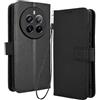 RonRun RonRon Cover Realme 12+ 5G Libro, Flip Custodia Portafoglioin Pelle, Antiurto case per Realme 12+ 5G, Nero