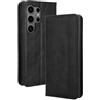 RonRun Cover Samsung Galaxy S24 Ultra, Custodia a Libro con Supporto Stand e Slot Porta Carte Case a Portafoglio Magnetica in Pelle PU Adatto per Samsung Galaxy S24 Ultra, nero