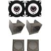 IPNOSIS Kit 2 casse ALPINE SXE-1025S per Fiat Panda 141 dal 1986 al 2003 + 2 Box anteriori + 2 Griglie Colore Grigio da 10cm